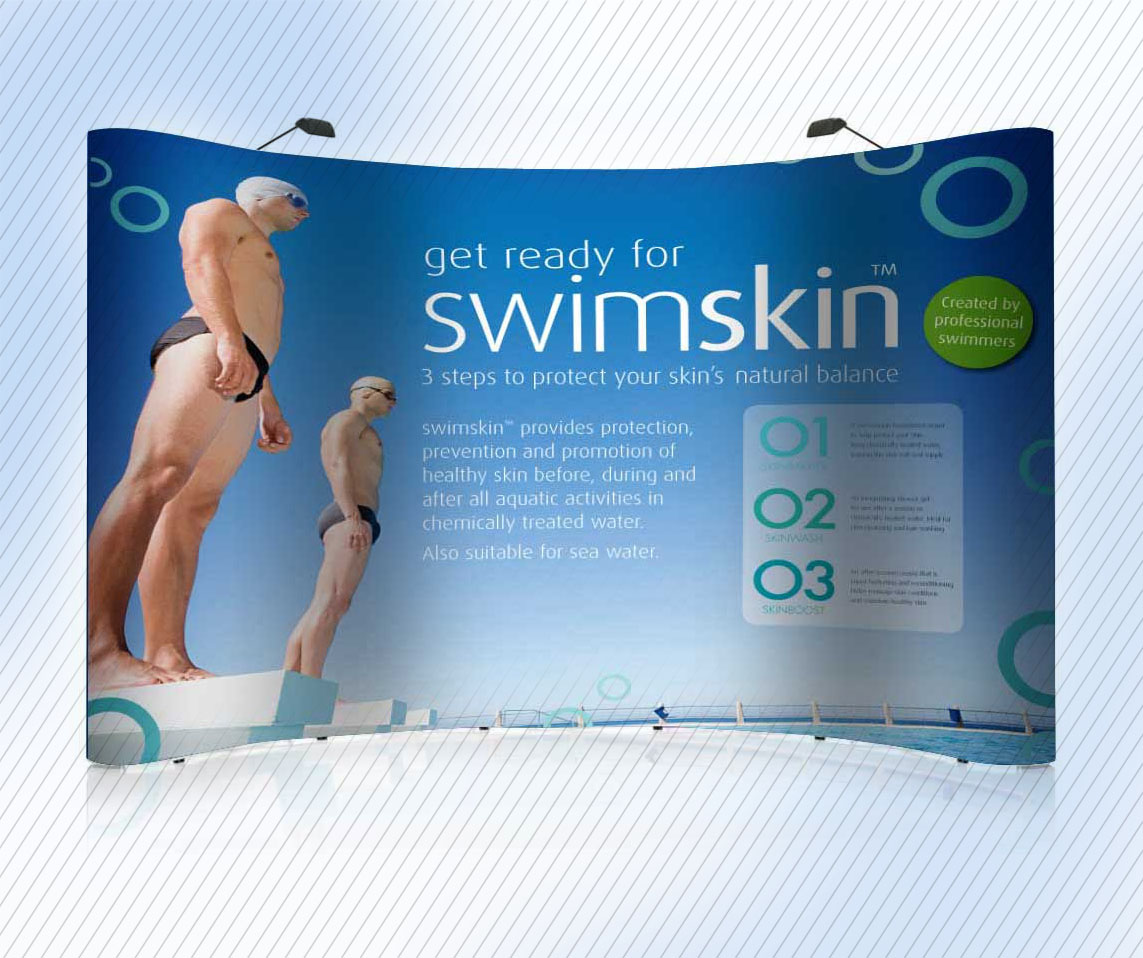 Exhibition panel design for swimskin